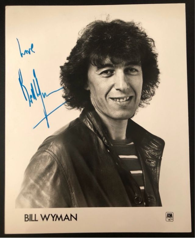 Foto firmada Bill Wyman the Rolling Stones