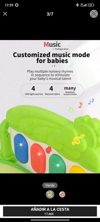 Alfombra Piano Bebe Verde