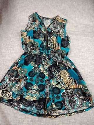 Mono corto turquesa estampado