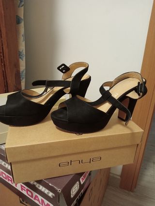 MARYPAZ-Sandalias tacón negras 39