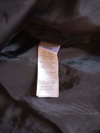 Abrigo largo Toreto negro talla 40