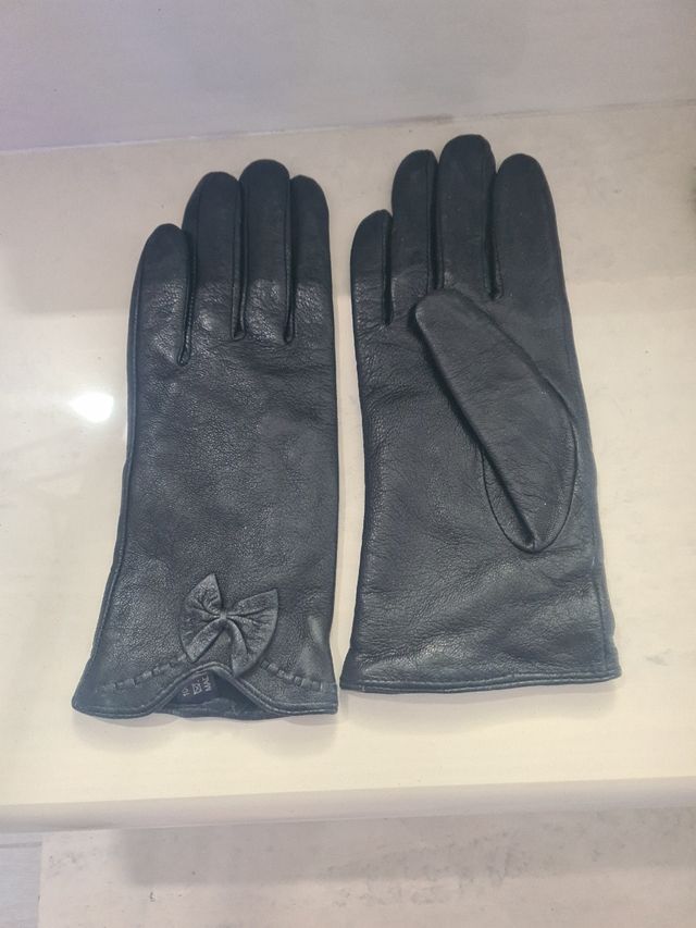 Guantes Piel Negro Mujer Talla M