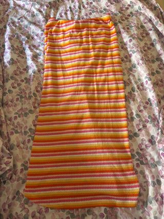 Falda larga multicolor a rayas