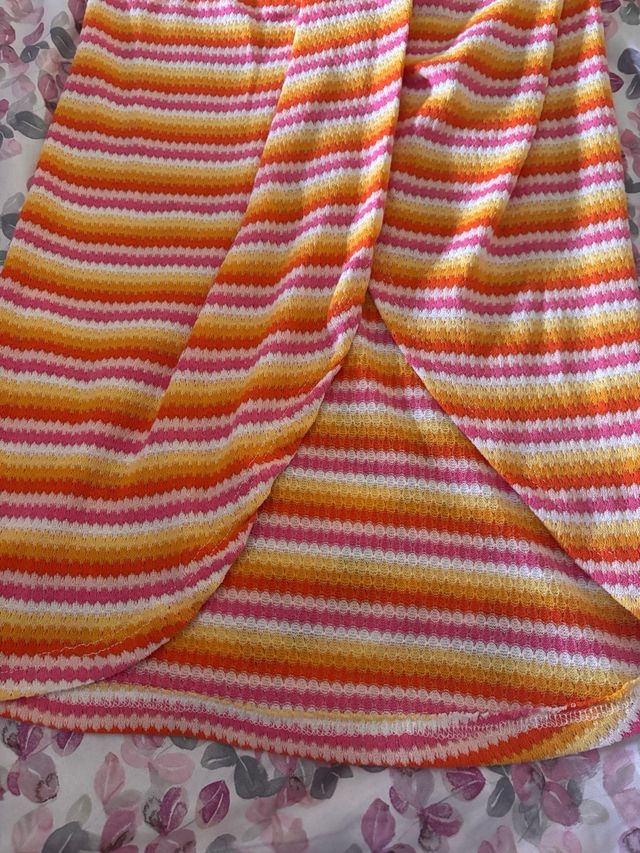 Falda larga multicolor a rayas