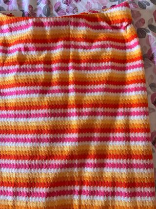 Falda larga multicolor a rayas