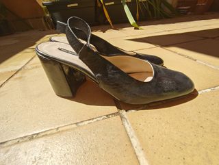 Zapatos de piel tacón negros 41