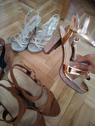 4 pares tacones mujer talla 38