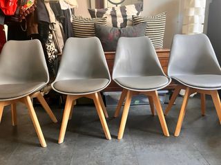 4 Sedie Grigie Stile Nordico