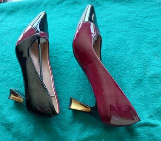 Zapatos tacón elegante - negros y rojos