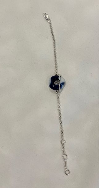 Pulsera azul y blanca