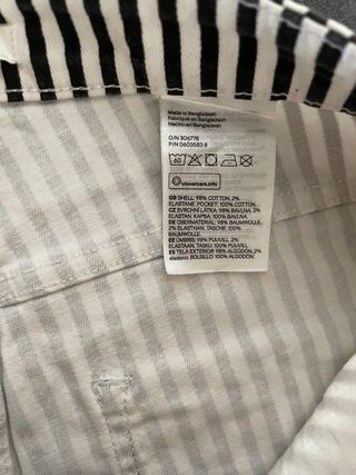 Shorts H&M a righe bianco-nere