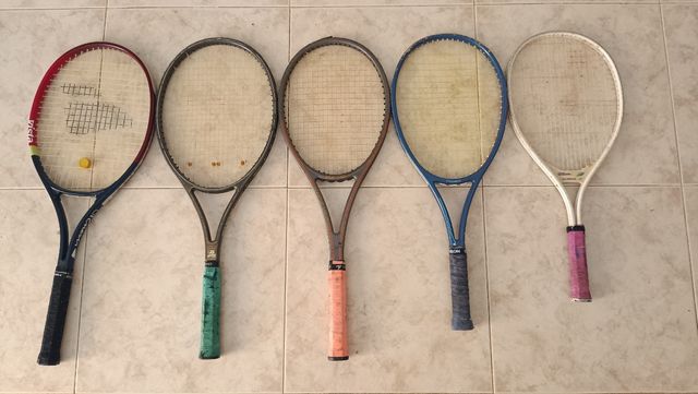 5 racchette da tennis + borse