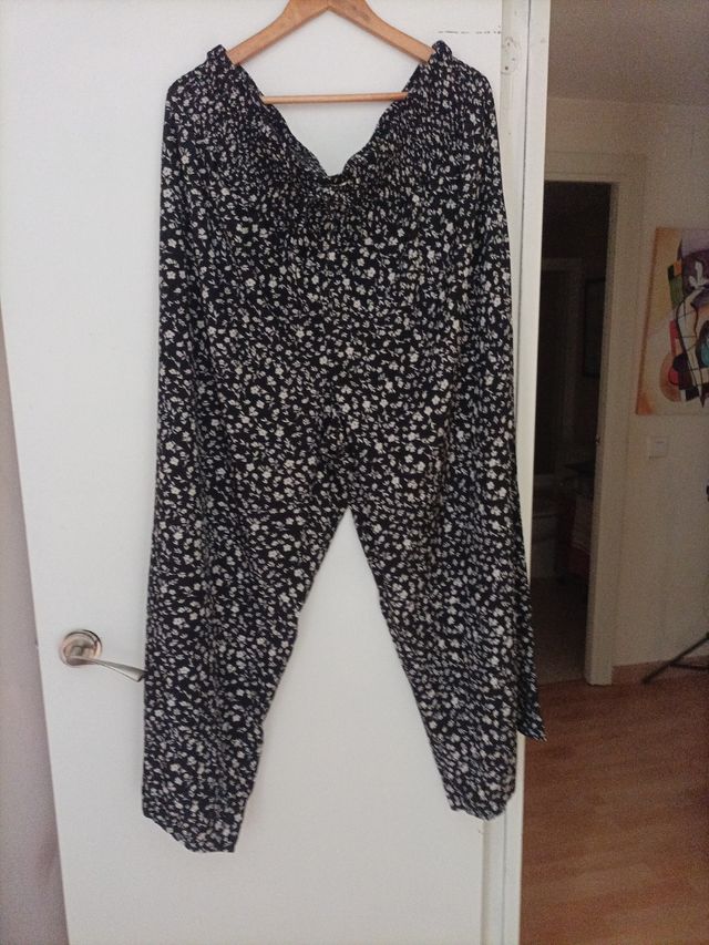 Pantalón estampado flores verano(Regalo blusa)