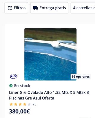 Piscina ovalada Atlantis 500x300x132