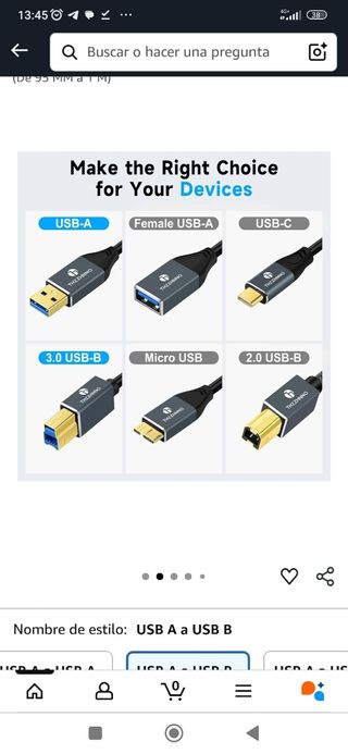 Cable USB 3.0 A a B