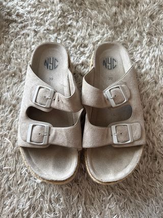 Sandalias NYC talla 39 - Beige y Rosa