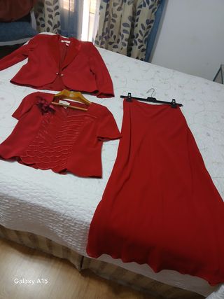 Traje madrinq rojo - 3 piezas
