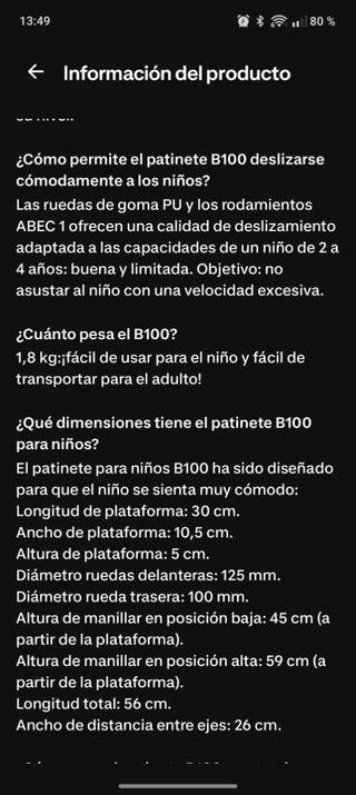 Patinete infantil Oxelo B100