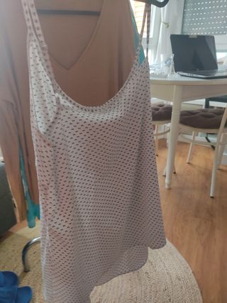 Top blanco estampado talla L