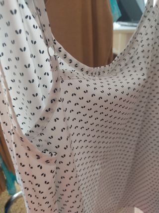 Top blanco estampado talla L