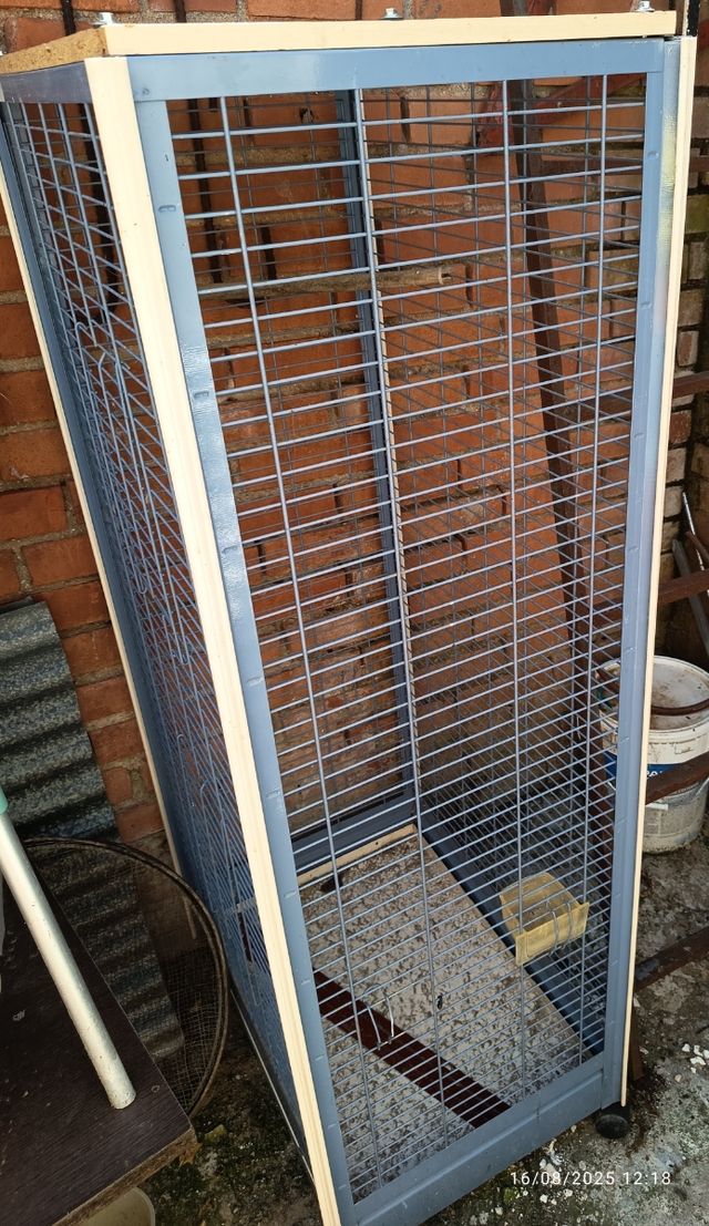 Jaula pajaros grande gris beige