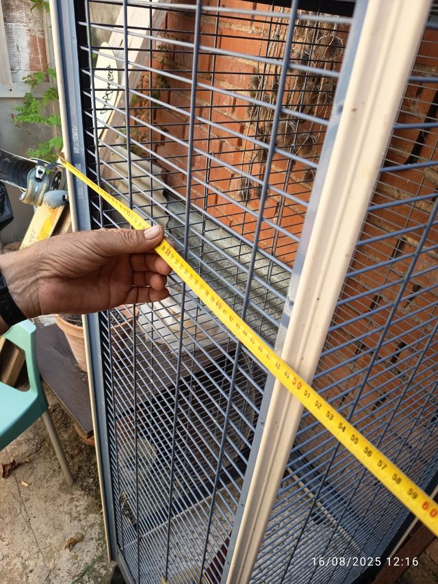 Jaula pajaros grande gris beige