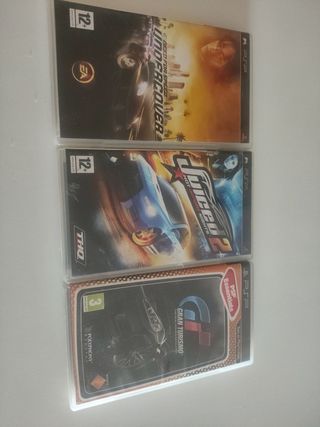 Gran Turismo, nfs Undercover, juiced2 psp

