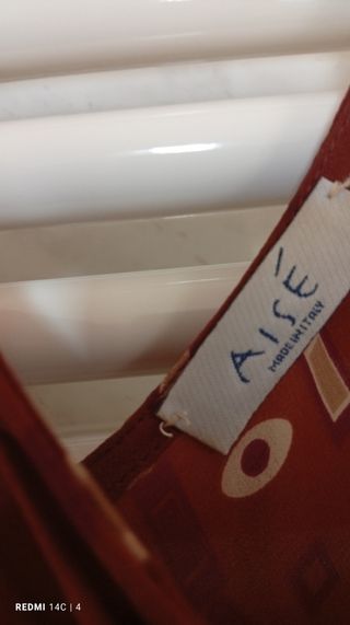 Vestito seta pura. Colore bruciato.