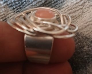 Anillo Flor Plata - Naranja
