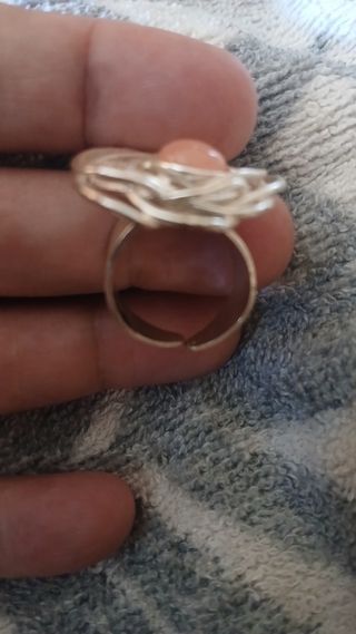 Anillo Flor Plata - Naranja