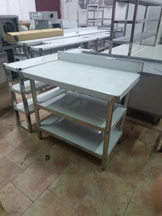 Mesa acero inoxidable 1m - 3 baldas