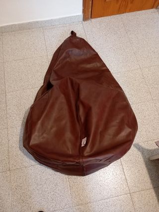 Puff Pera Marrón Piel . Marca Texil Home