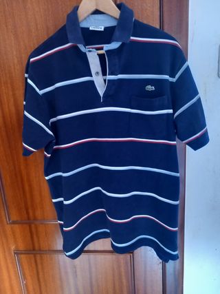 Polo Lacoste azul rayas