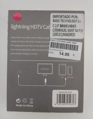 Cable Lightning HDTV 1080p
