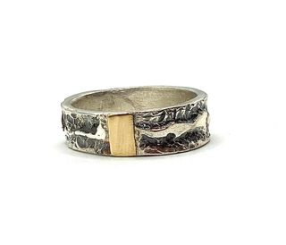 Anillo plata-oro 18k artesanal