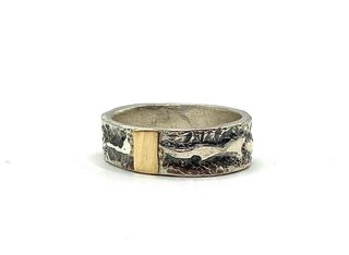 Anillo plata-oro 18k artesanal