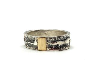 Anillo plata-oro 18k artesanal