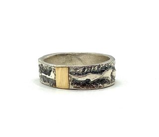 Anillo plata-oro 18k artesanal