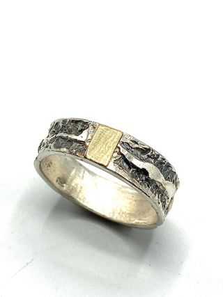Anillo plata-oro 18k artesanal