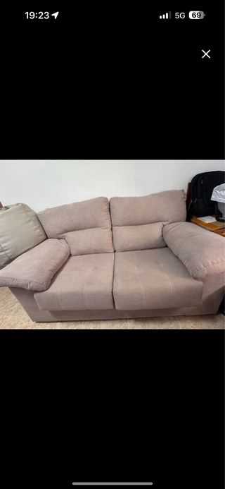 Sofá 2 plazas beige