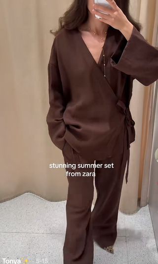 Conjunto Zara verano marrón