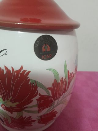 Zuccheriera Ceramica Rossa e Bianca