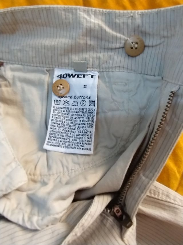 Pantaloni 40WEFT beige a righe