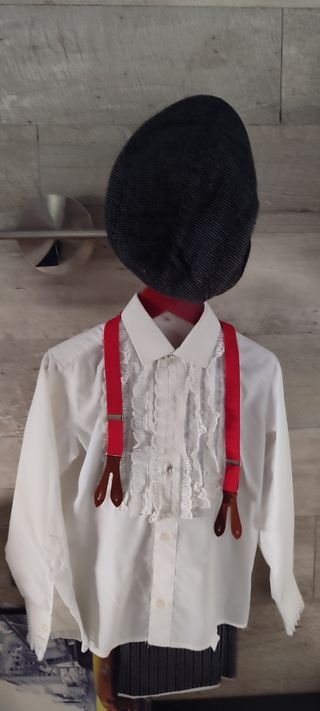 Traje campero  niño de 4 años - blanco y negro 