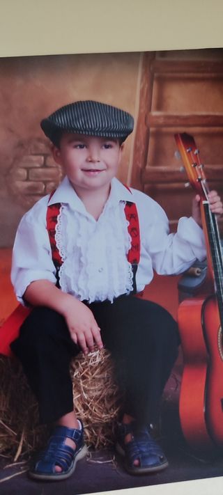 Traje campero  niño de 4 años - blanco y negro 
