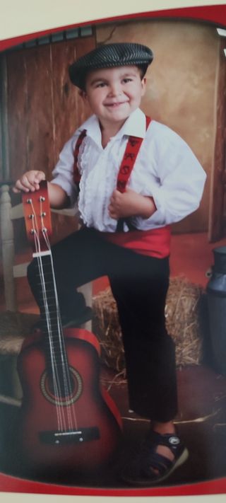 Traje campero  niño de 4 años - blanco y negro 