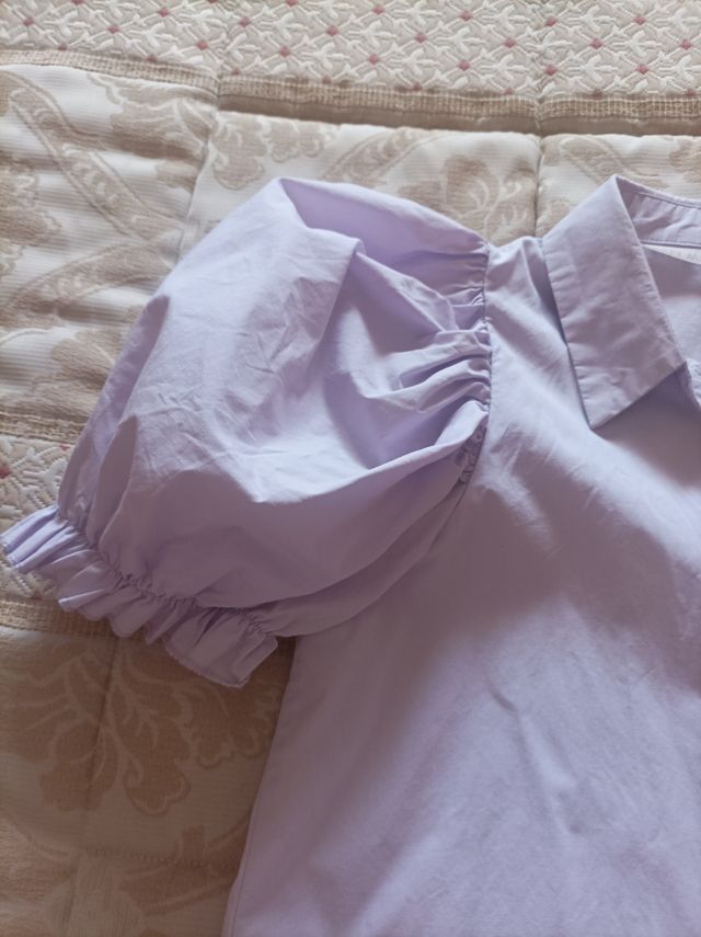 Blusa morada manga farol