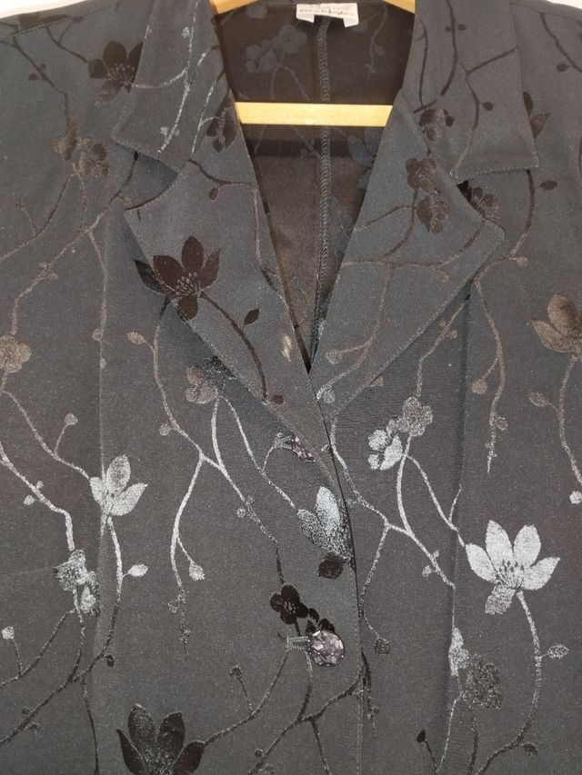 Blusón guardapolvos azul marino.alta costura.