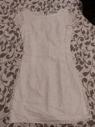 Vestido Zara Trafaluc blanco talla M