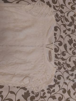 Vestido Zara Trafaluc blanco talla M